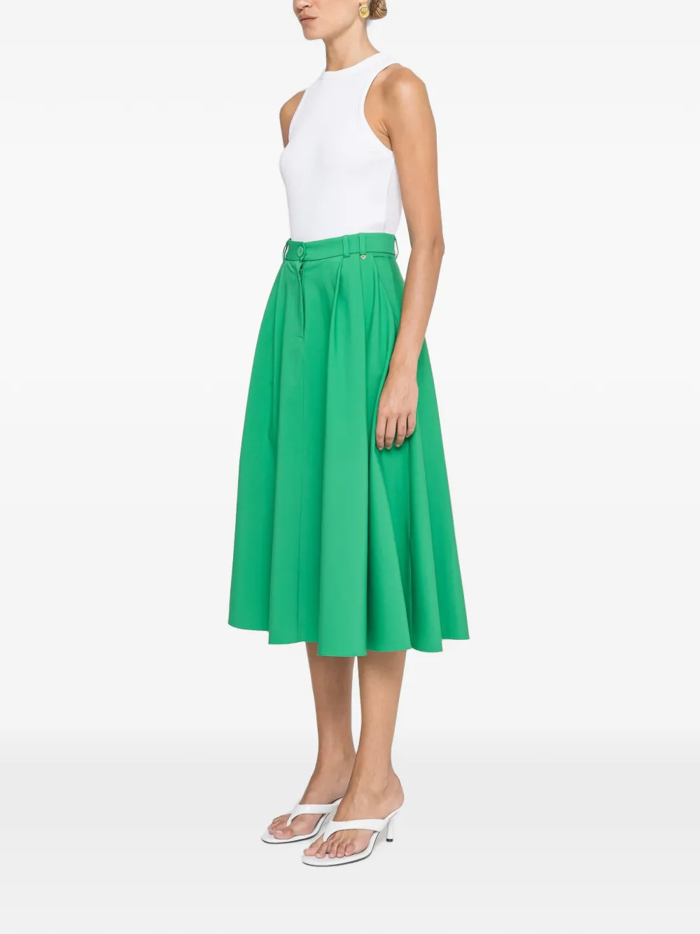 NISSA High waist midi-rok Groen