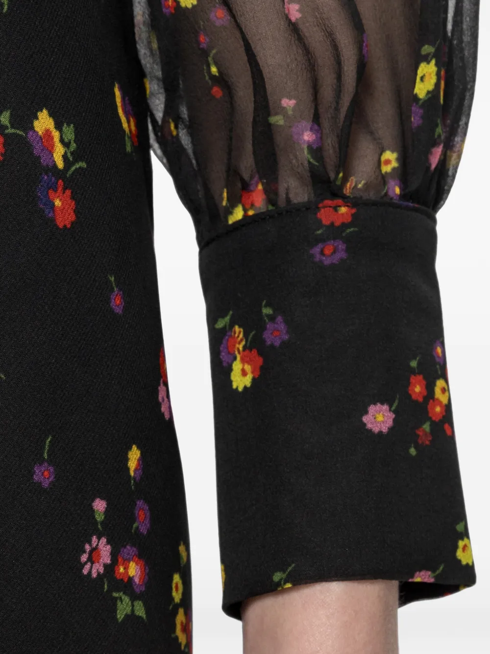 NISSA Midi-jurk met bloemenprint Zwart