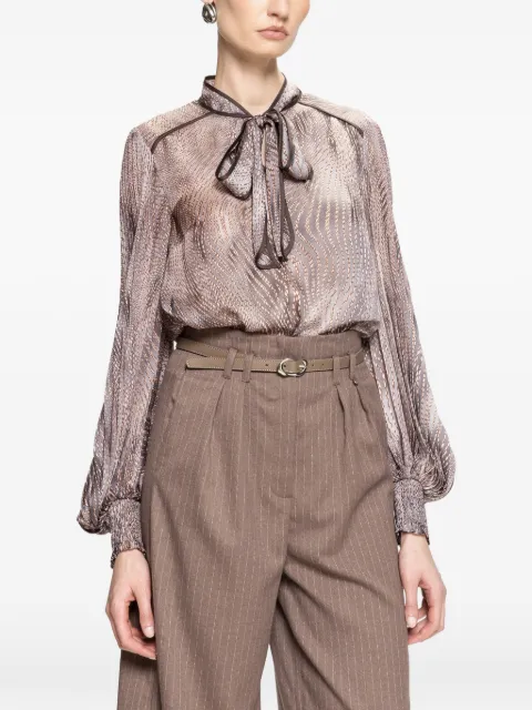 NISSA top estampado con lazo en el cuello