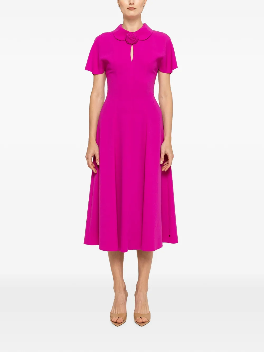 NISSA floral-detail midi dress - Rosa