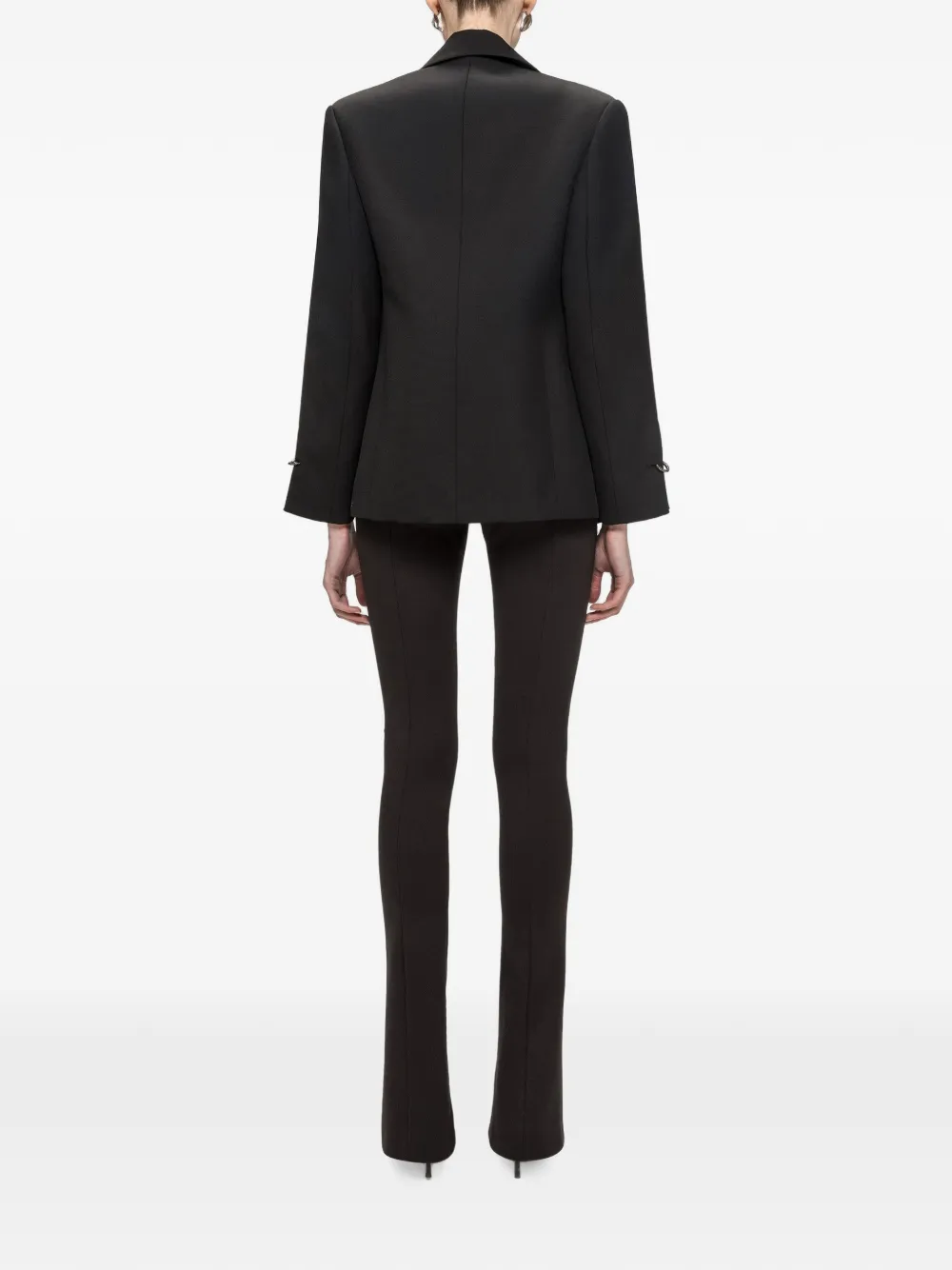 NISSA High-waist broek van viscoseblend Zwart