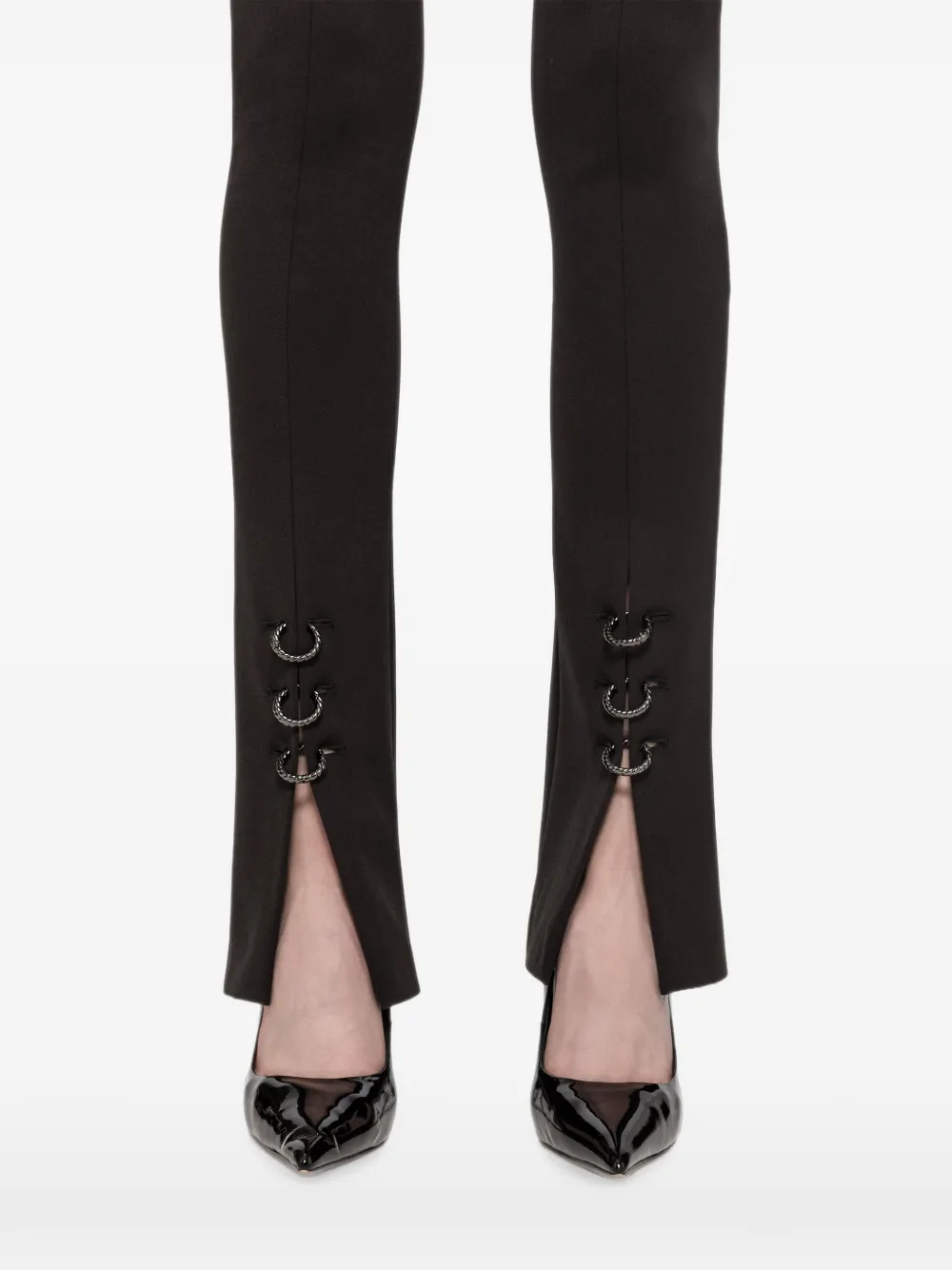 NISSA High-waist broek van viscoseblend Zwart