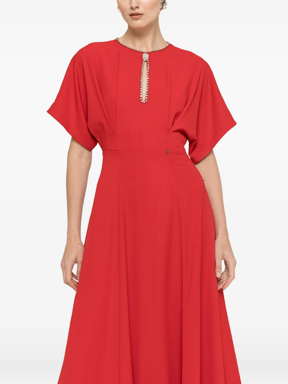 NISSA Maxi-jurk verfraaid met kristallen Rood