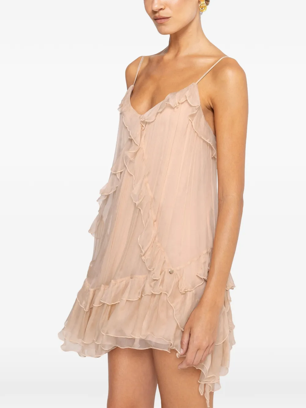 NISSA open-back silk mini dress - Toni neutri
