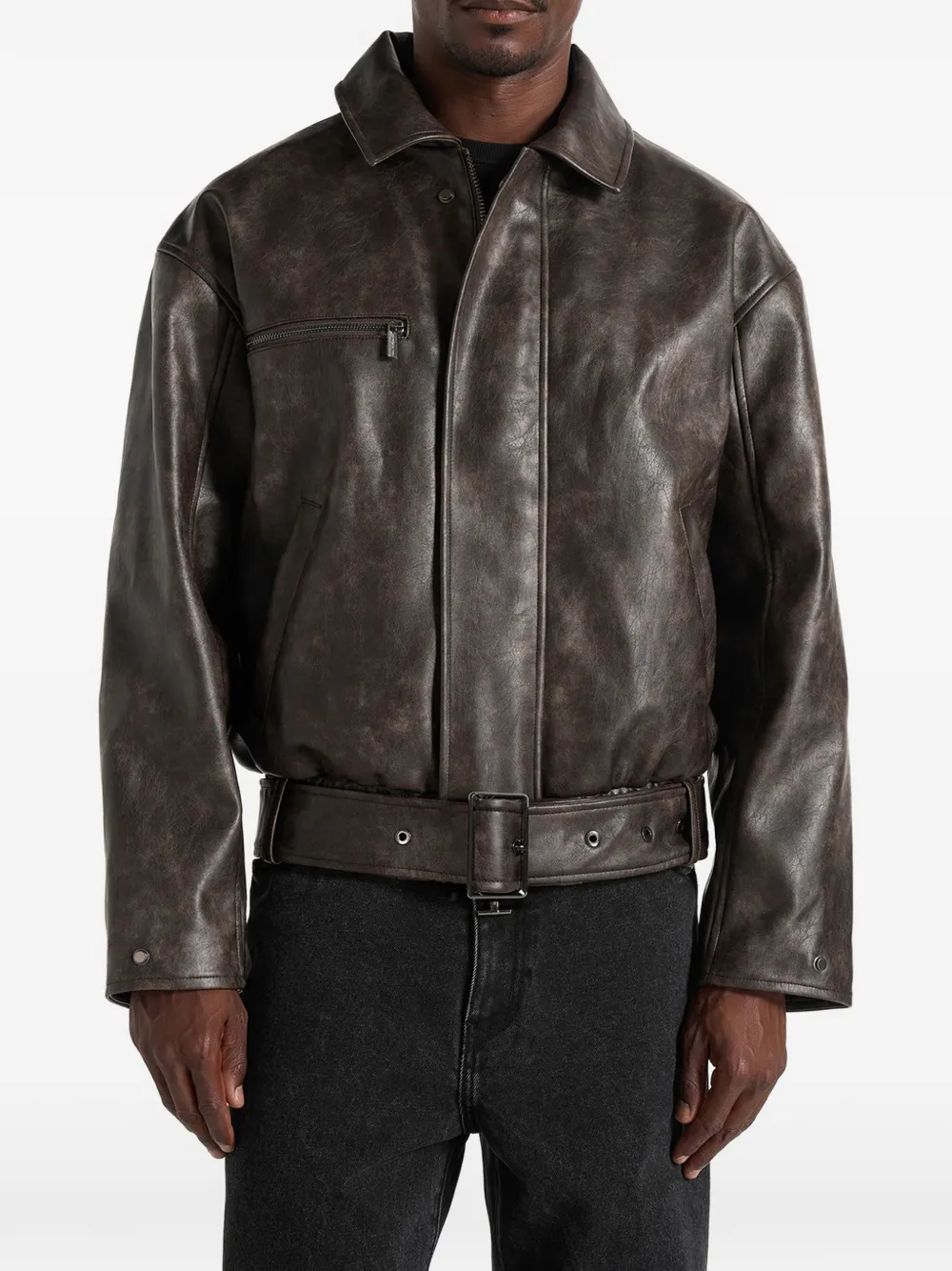 Manière De Voir Ezra Bomberjacke mit Gürtel - Braun