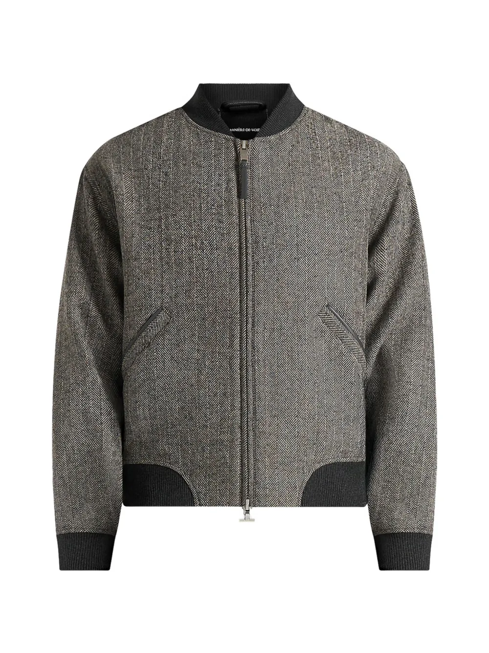Manière De Voir Leandro Bomberjacke mit Fischgrätenmuster - Grau