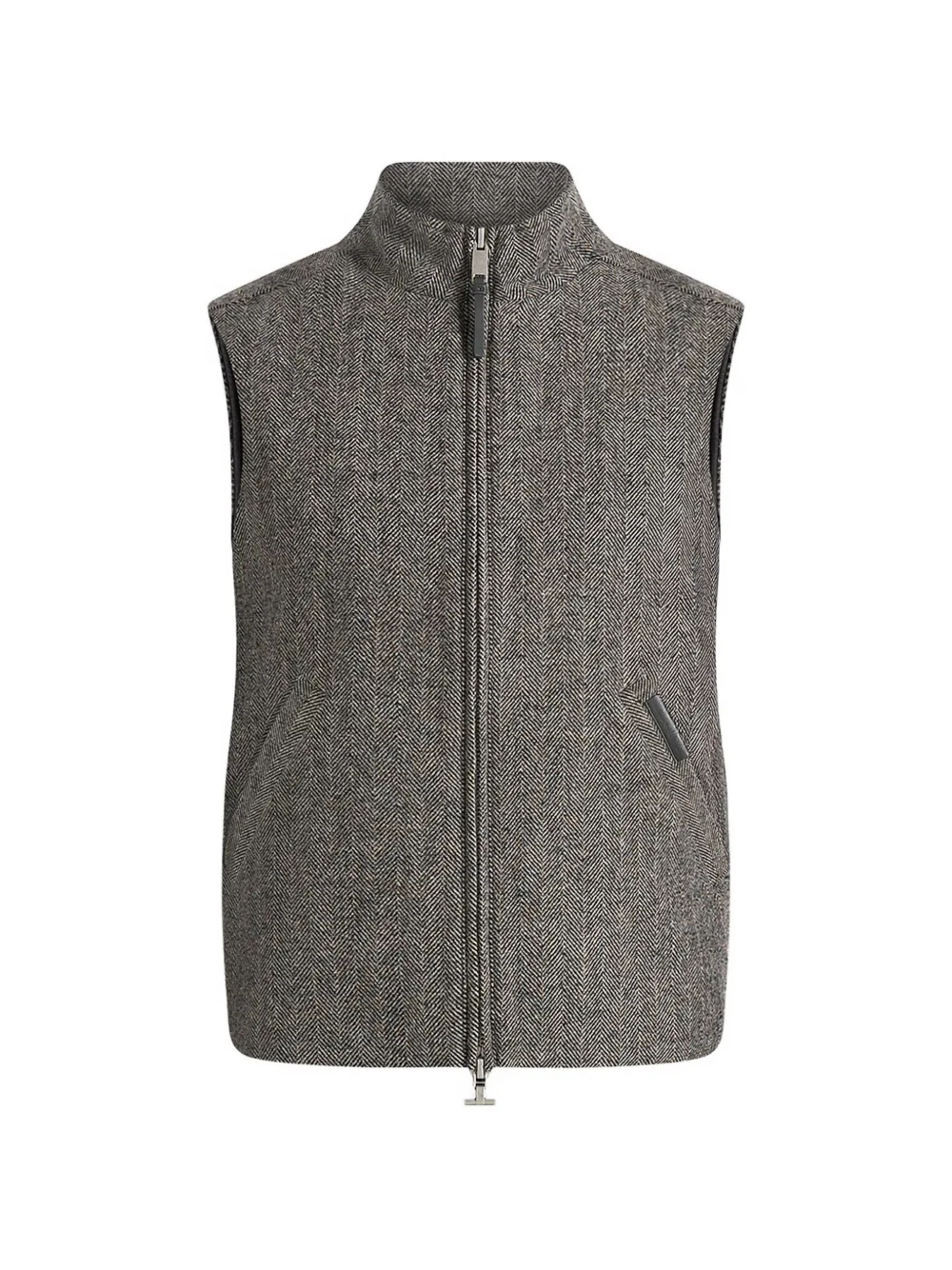 Manière De Voir Levi Wollweste mit Fischgrätenmuster - Grau