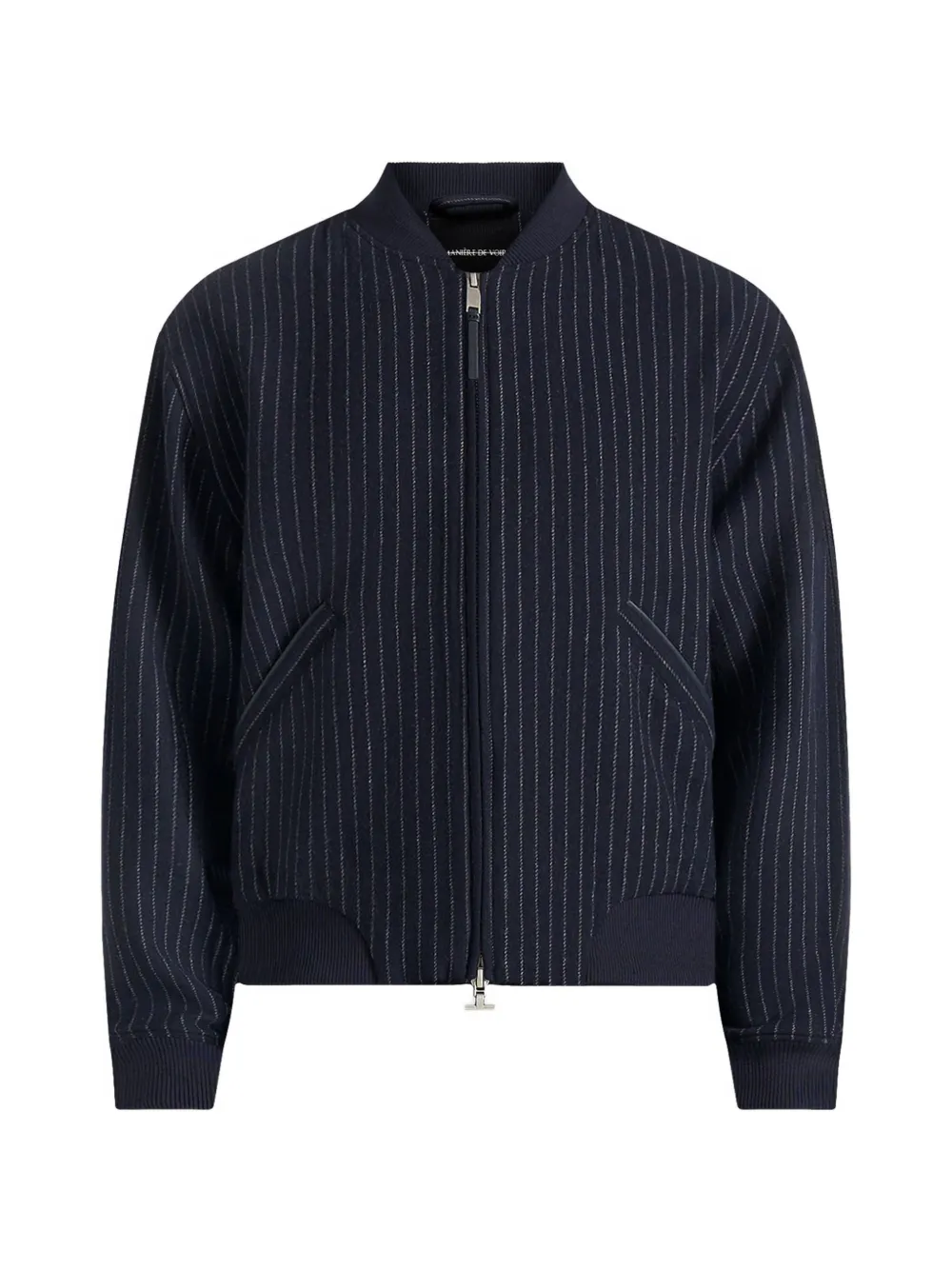 Manière De Voir Leandro Bomberjacke mit Nadelstreifen - Blau