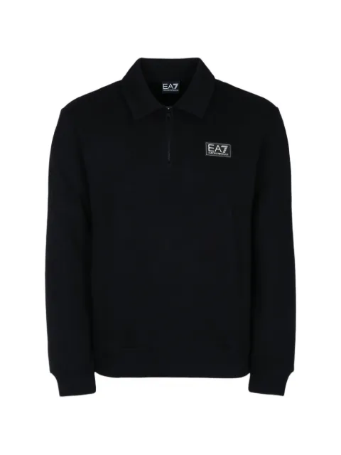 Ea7 Emporio Armani logo-patch half-zip sweater