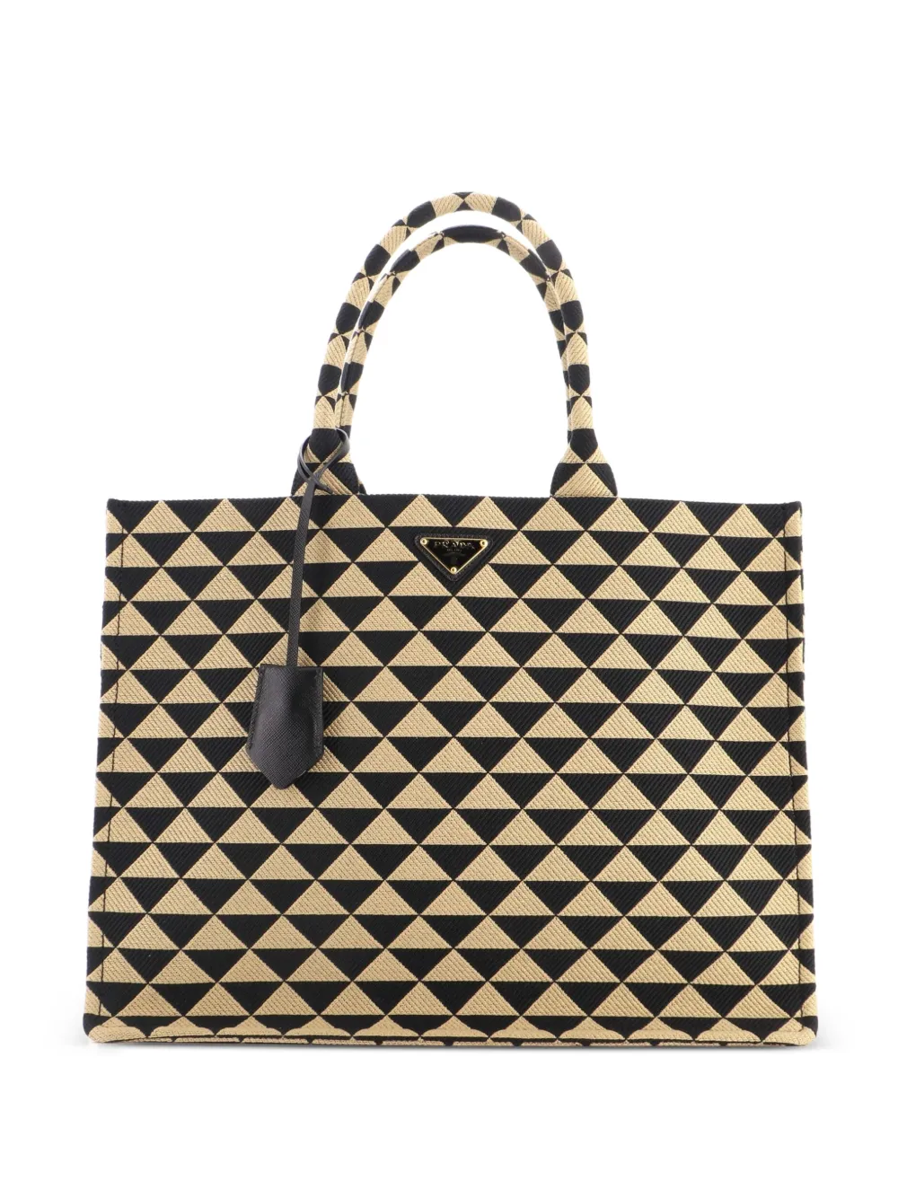 Prada Pre-Owned Borsa tote Symbole Shopper grande in jacquard - Nero