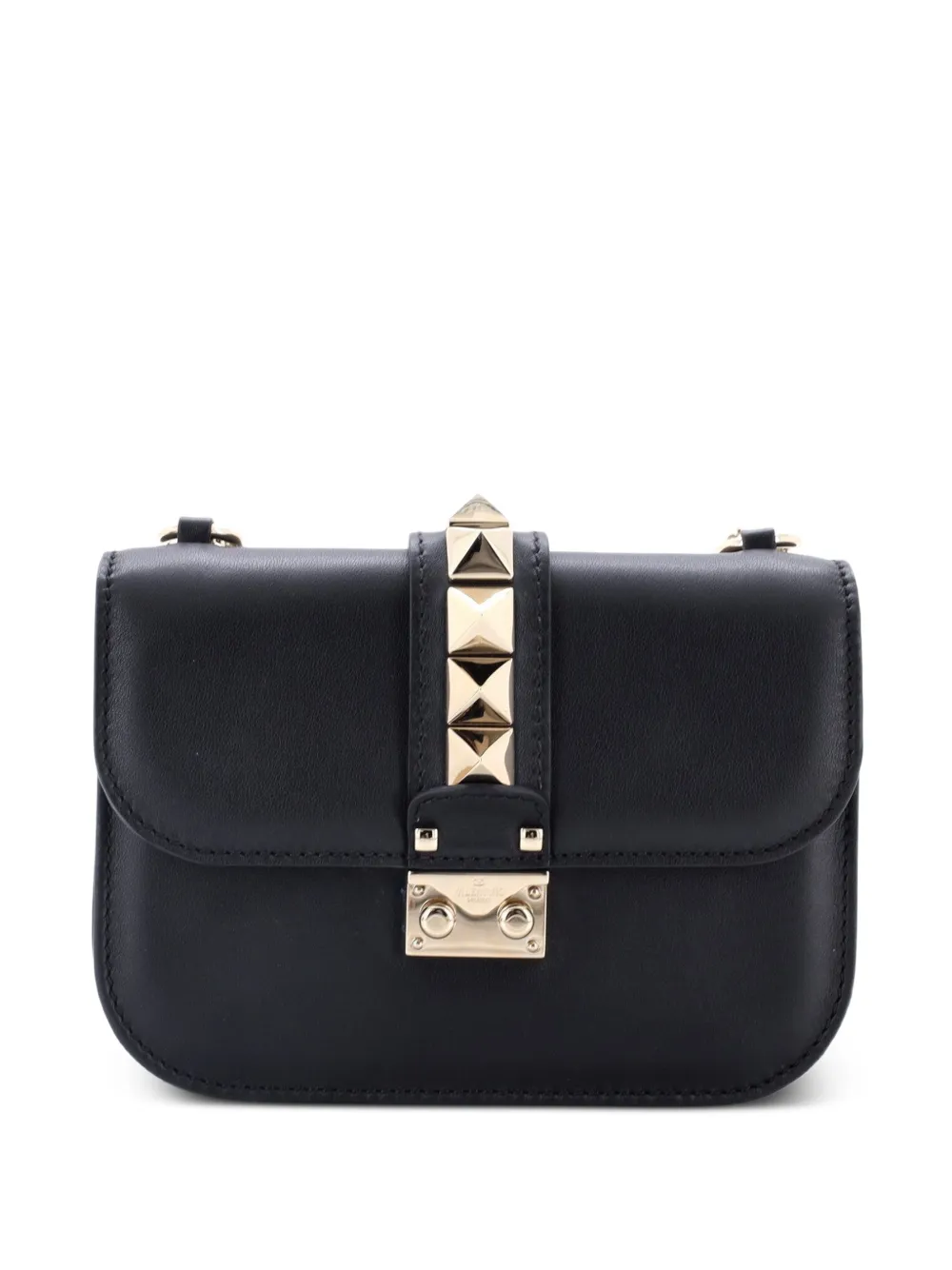 Valentino Garavani Pre-Owned Borsa a spalla Glam Lock piccola in pelle - Nero