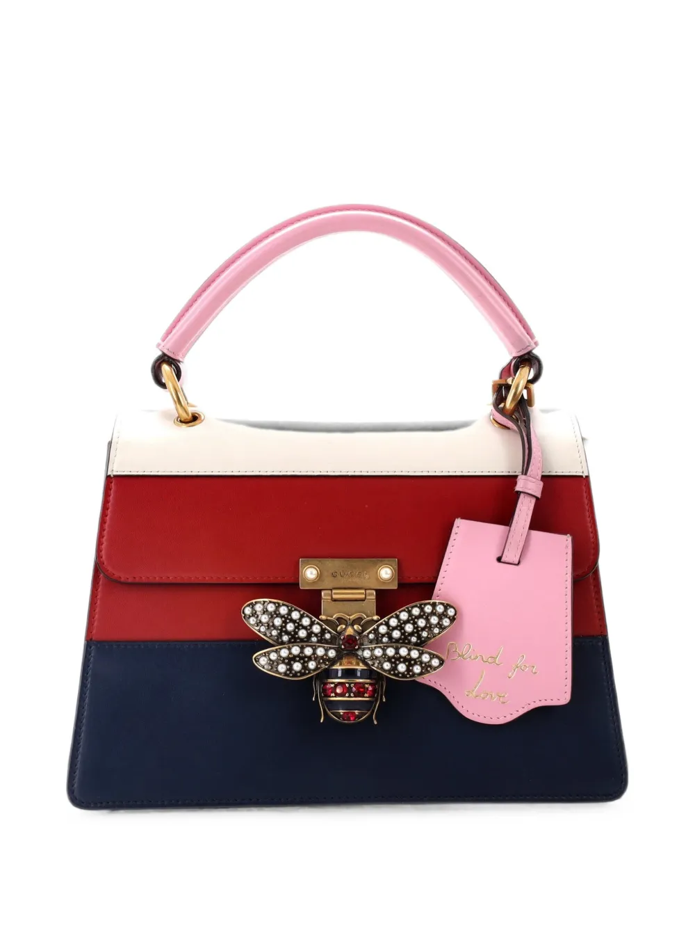 Gucci Pre-Owned Queen Margaret Top Handle Bag Colorblock Leather Small satchel - Blau