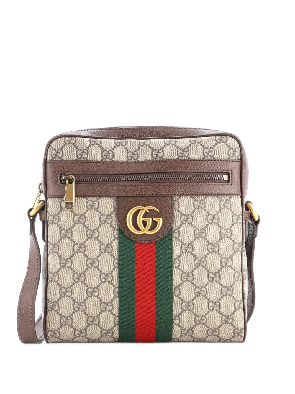 Gucci Pre-Owned Kleine Ophidia Kuriertasche aus GG beschichtetem Canvas - Braun
