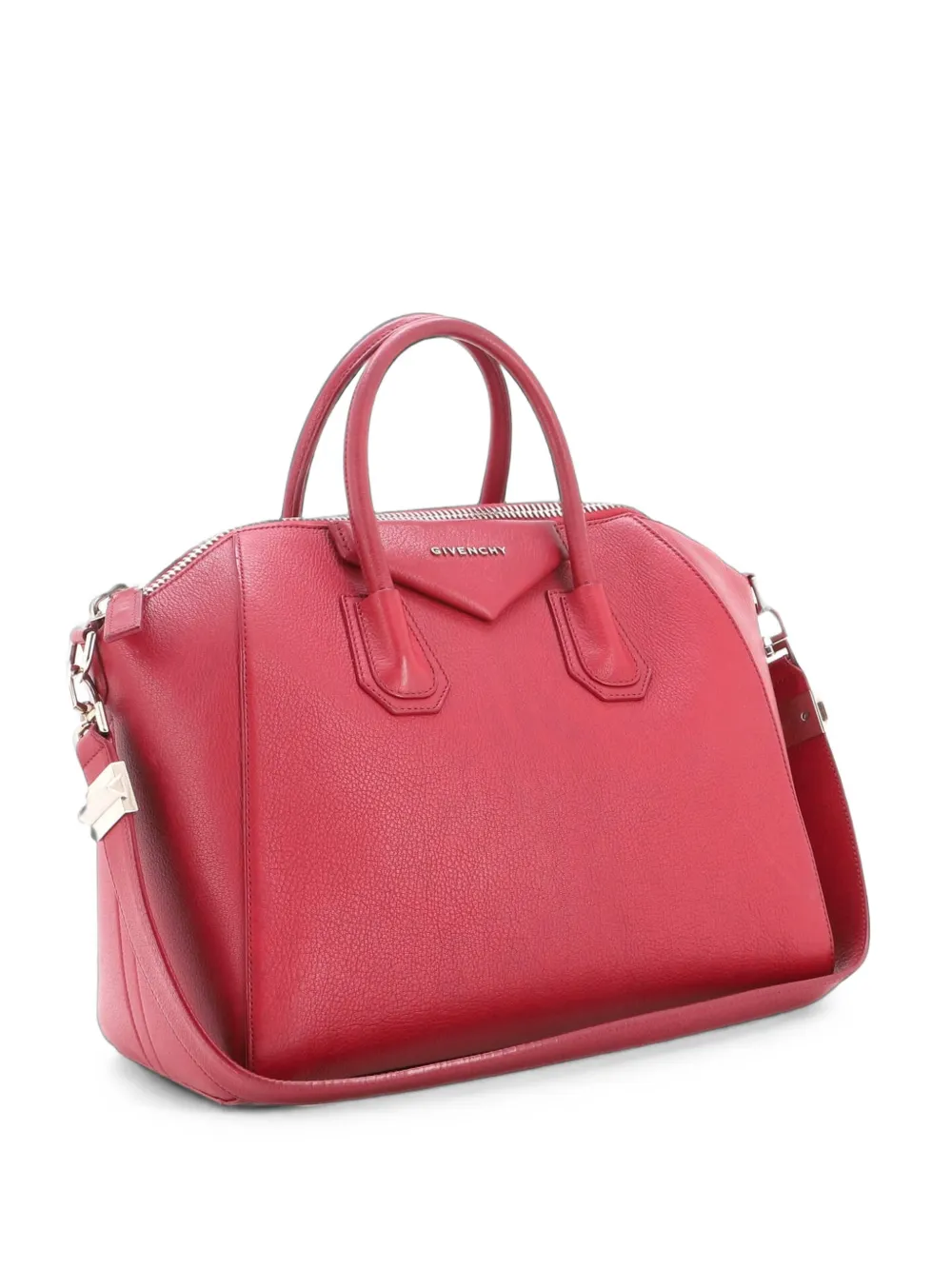 Pre-owned Givenchy Antigona Bag Leather Medium Satchel In Red