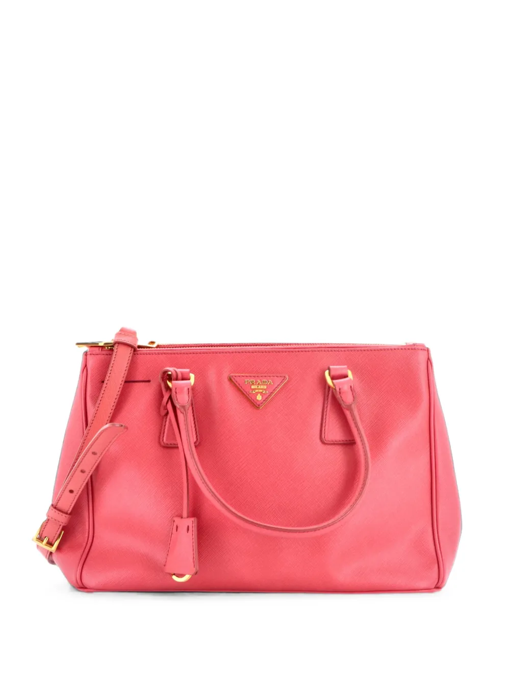 Prada Pre-Owned Borsa tote Double Zip Lux media in pelle Saffiano - Rosa