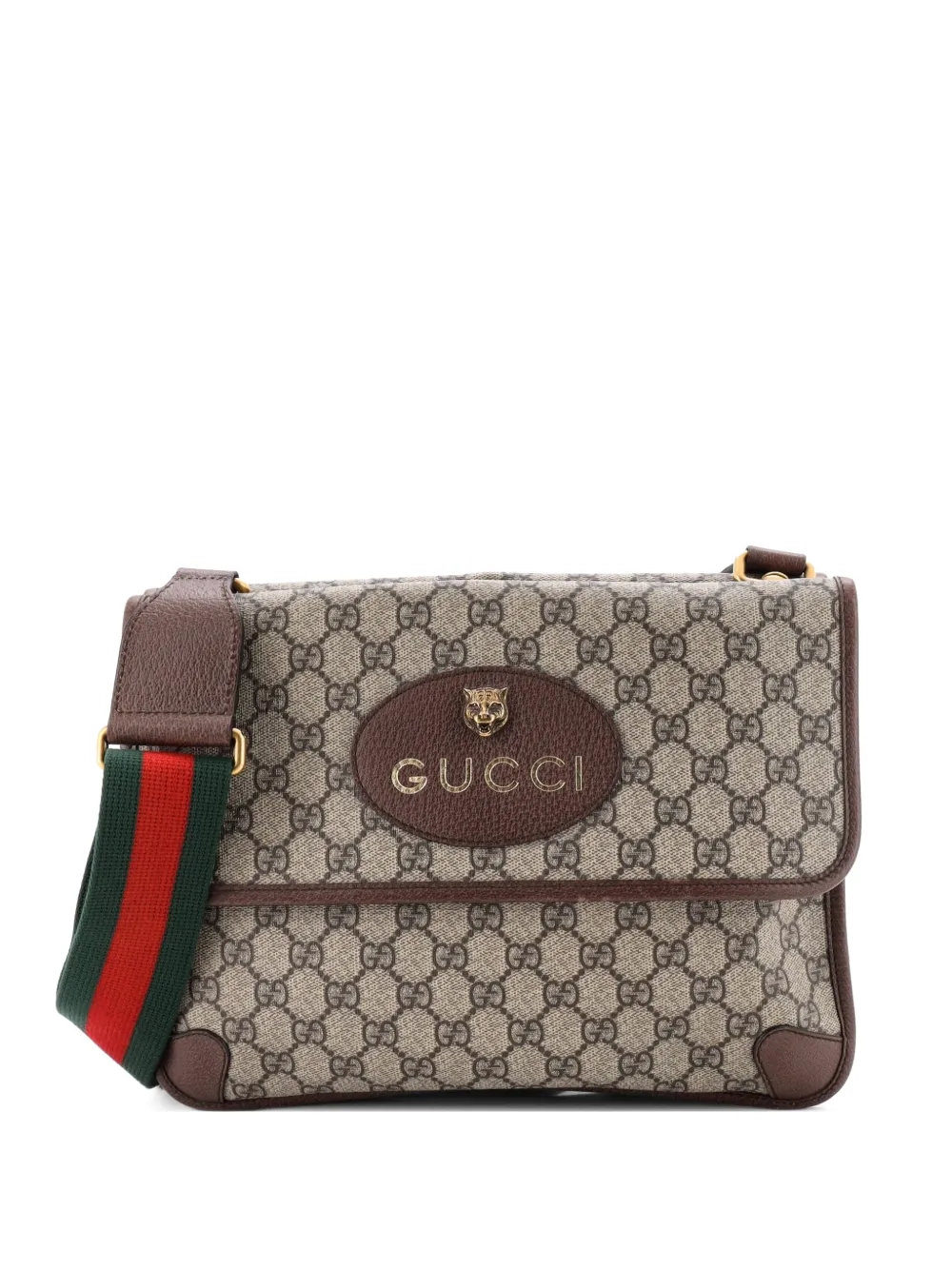 Gucci Pre-Owned Borsa a tracolla Neo Vintage media in tela cerata GG con battente - Marrone