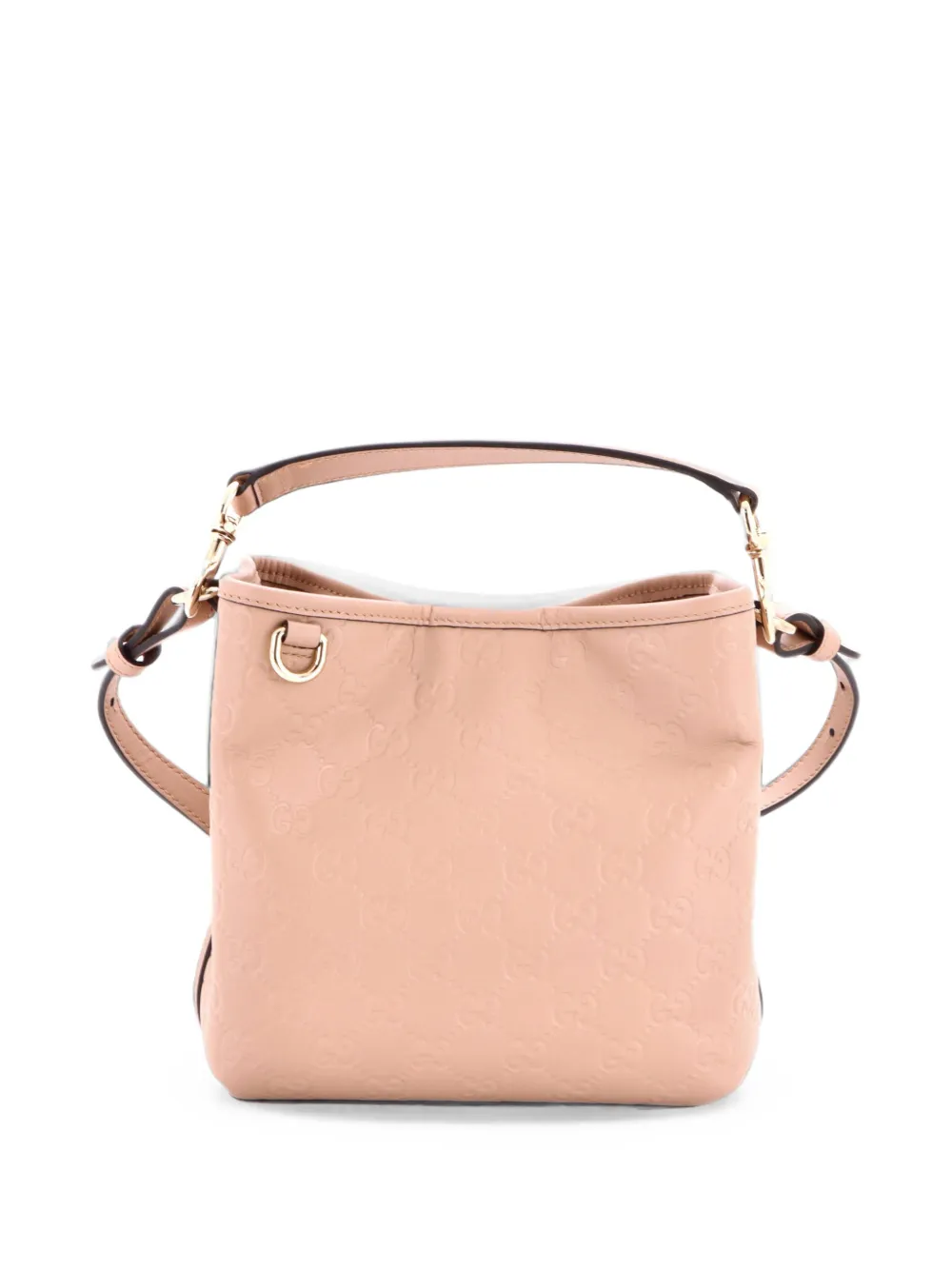 Gucci Pre-Owned GG Emblem GG Embossed Leather Small bucket bag - Toni neutri