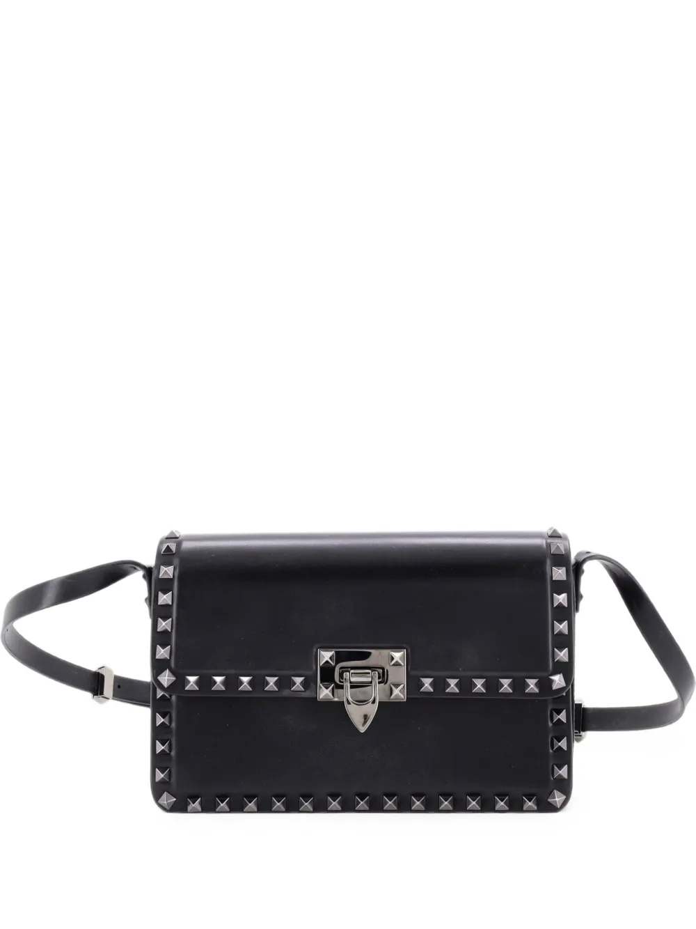 Valentino Garavani Pre-Owned Rockstud23 Leather East West shoulder bag - Nero
