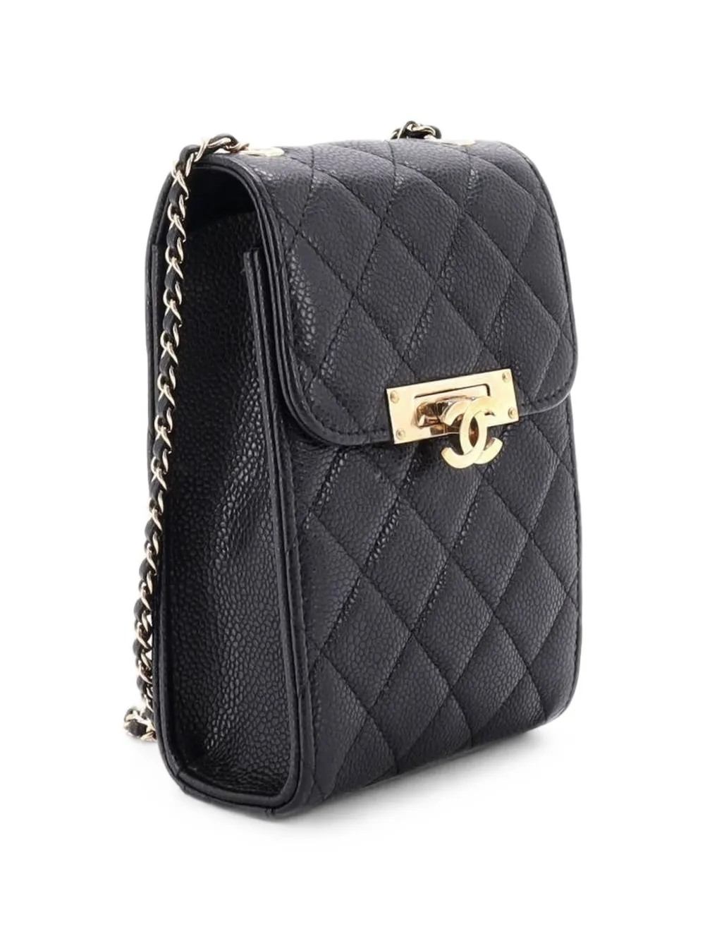 CHANEL Pre-Owned Golden Class Phone Holder Quilted Caviar crossbody bag - Schwarz