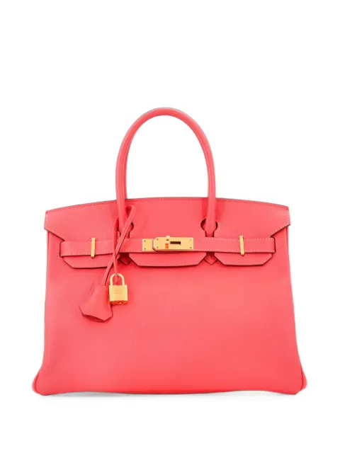 Hermès Pre-Owned Birkin Handbag Red Epsom with Gold Hardware 30 satchel