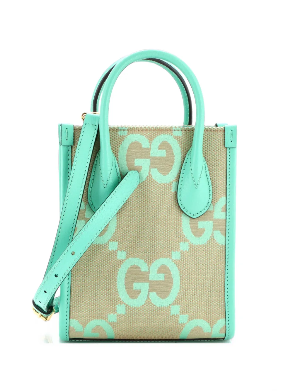 Gucci Pre-Owned Mini Vertical Tote Umhängetasche aus Jumbo GG Canvas - Grün