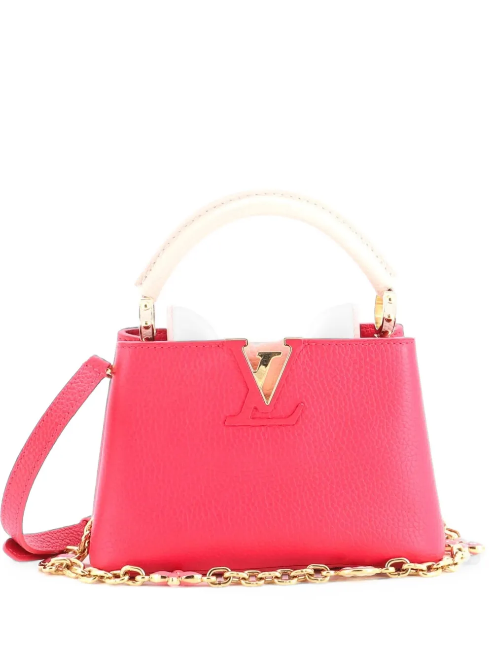 Louis Vuitton Pre-Owned Flower Chain Capucines Bag Leather Mini satchel - Rosa