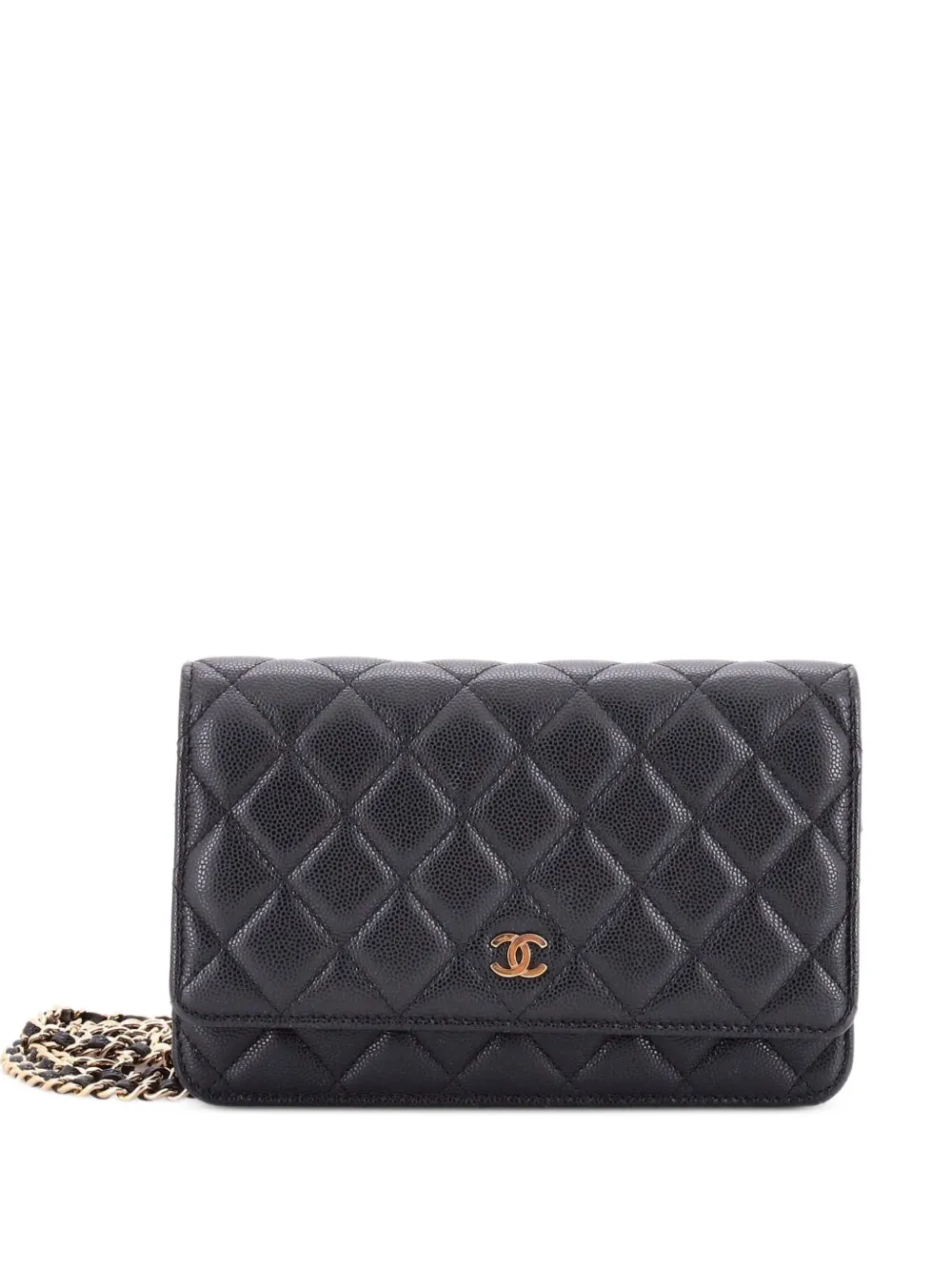 CHANEL Pre-Owned Wallet on Chain Quilted Caviar crossbody bag - Nero