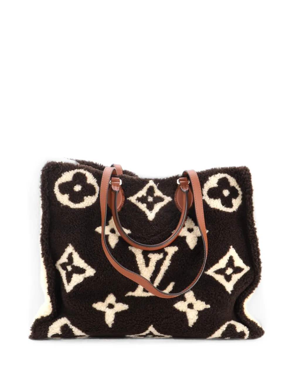 Louis Vuitton Pre-Owned cabas On The Go Monogram Giant Teddy Fleece GM - Marron