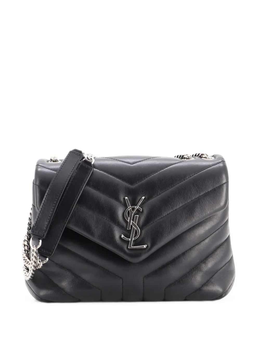 Saint Laurent Pre-Owned Loulou Matelasse Chevron Leather Small shoulder bag - Schwarz