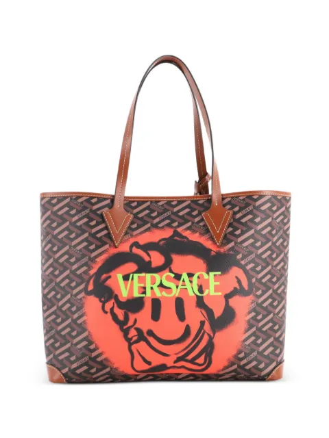 Versace Pre-Owned La Greca Signature Tote Bag aus beschichtetem Canvas mit Print
