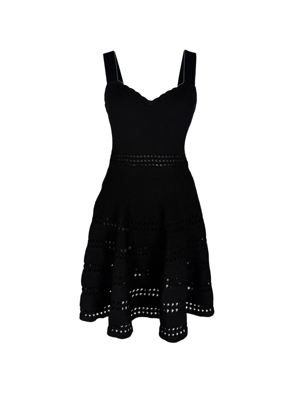 Maje Pointelle A-line dress - Schwarz