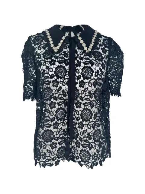 Self-Portrait 2021 Guipure lace blouse