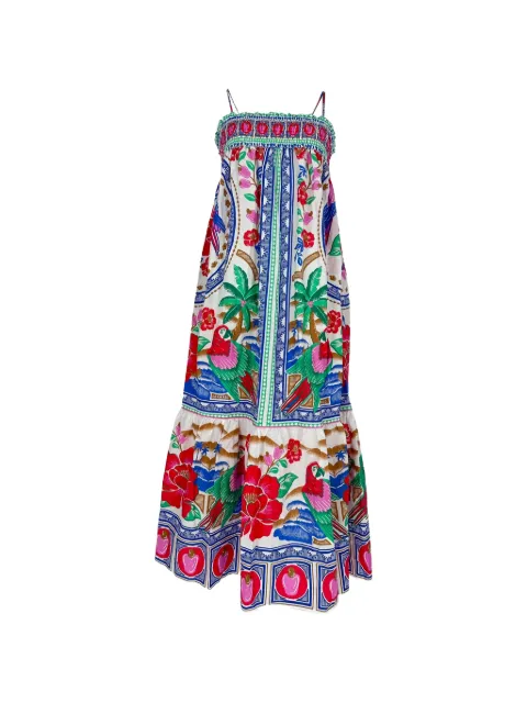 FARM Rio floral-print tiered maxi dress