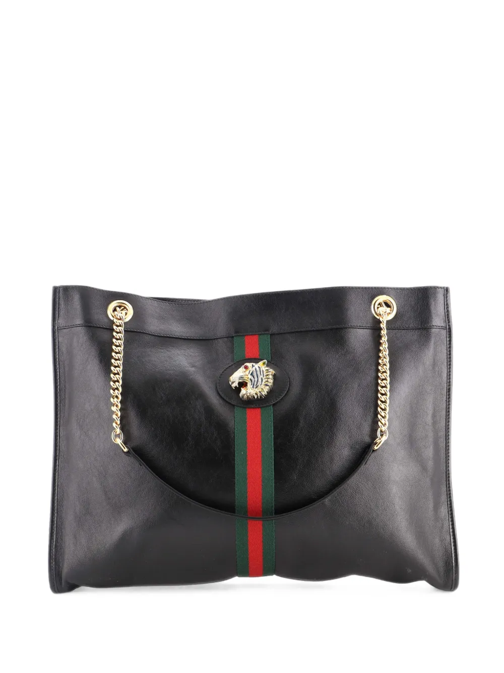 Gucci Pre-Owned Rajah Chain Leather Large tote bag - Schwarz