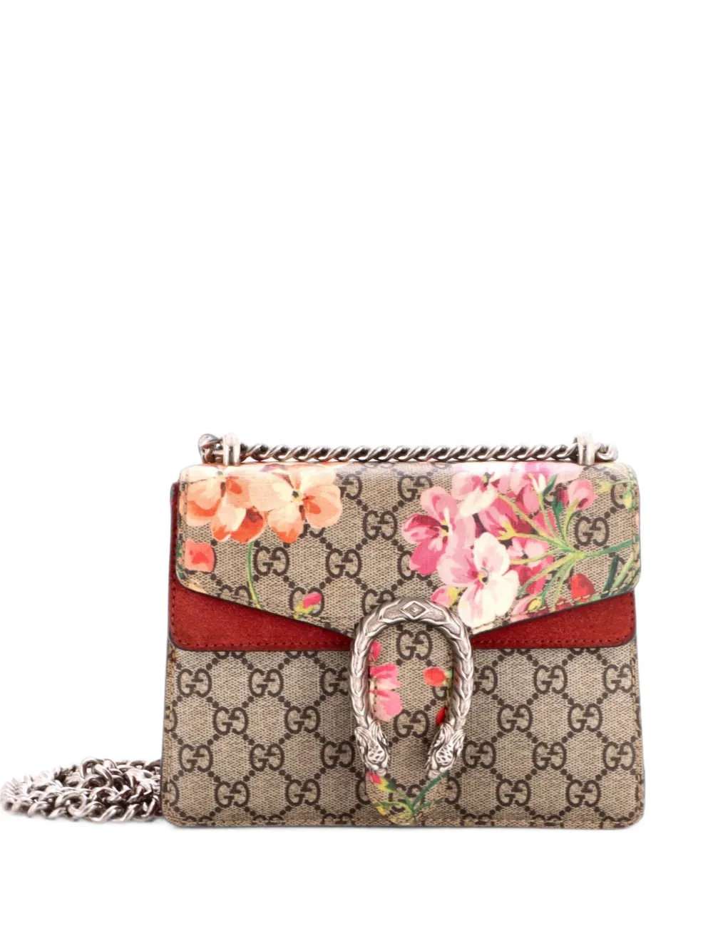 Gucci Pre-Owned Dionysus Bag Blooms Print GG Coated Canvas Mini shoulder bag - Braun