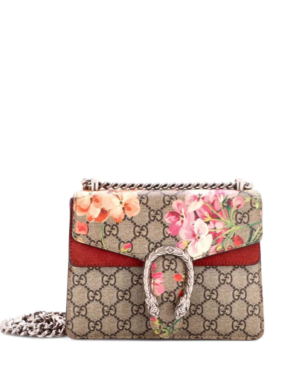 Gucci Pre-Owned Dionysus Bag Blooms Print GG Coated Canvas Mini shoulder bag - Marrone