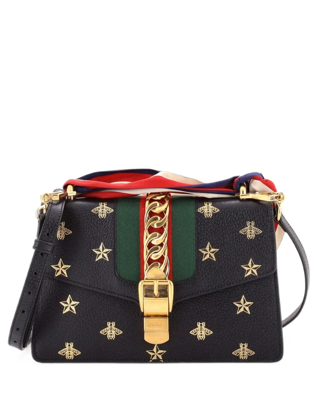 Gucci Pre-Owned Sylvie Printed Leather Small shoulder bag - Schwarz