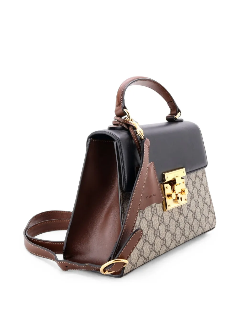 Gucci Pre-Owned Padlock Top Handle Bag GG Coated Canvas and Leather Small satchel - Schwarz