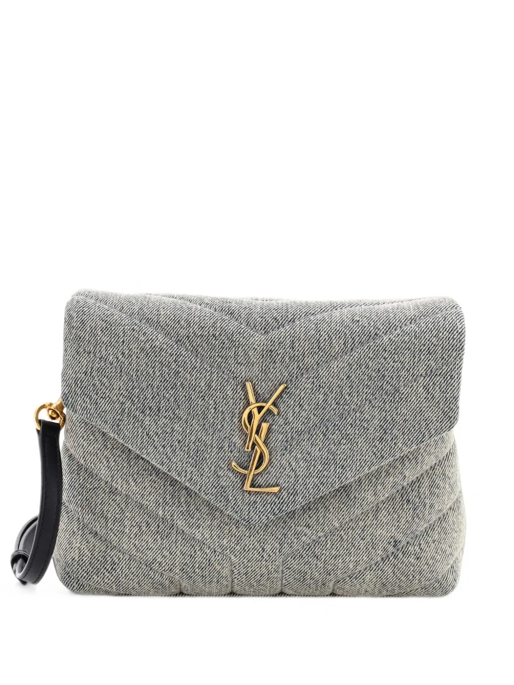 Saint Laurent Pre-Owned Loulou Matelasse Chevron Denim Toy shoulder bag - Blau