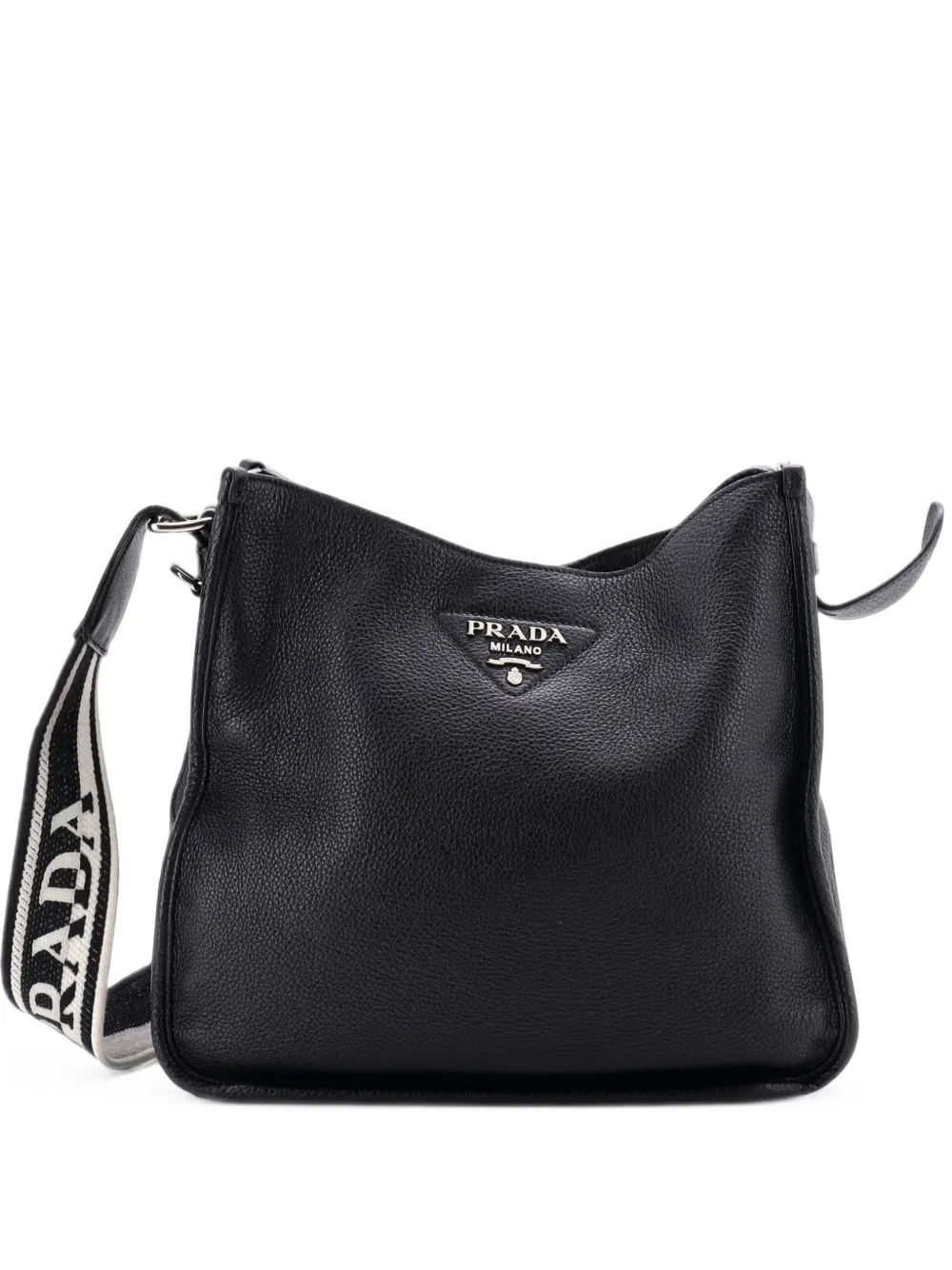 Prada Pre-Owned Borsa passepartout media in pelle con logo - Nero