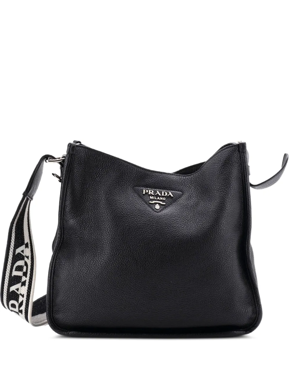 Prada Pre-Owned Borsa passepartout media in pelle con logo - Nero
