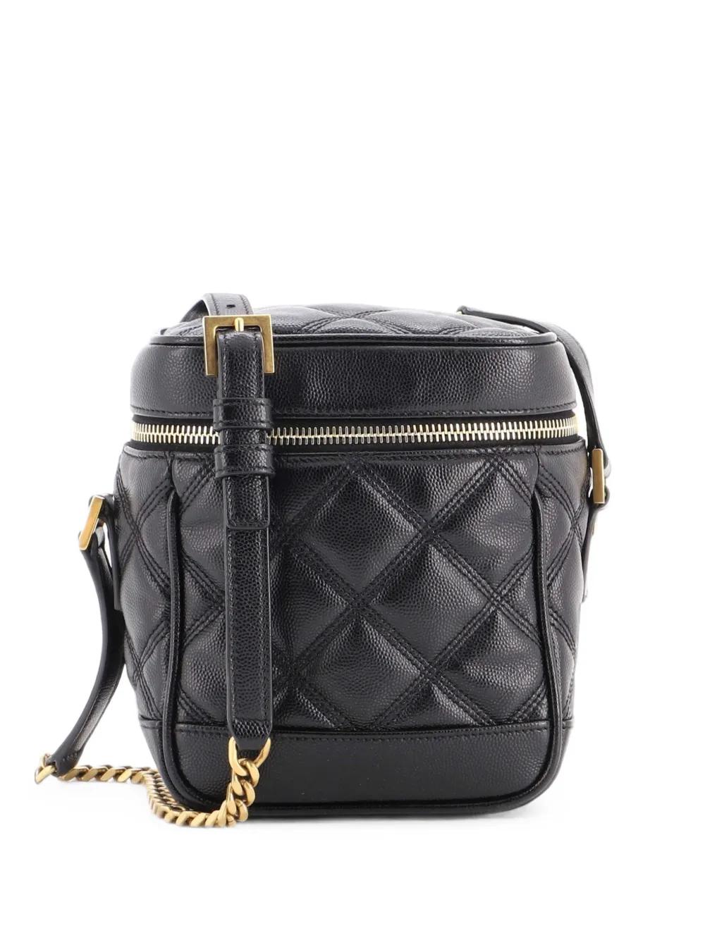 Saint Laurent Pre-Owned 80's Vanity Bag Quilted Leather crossbody bag - Schwarz
