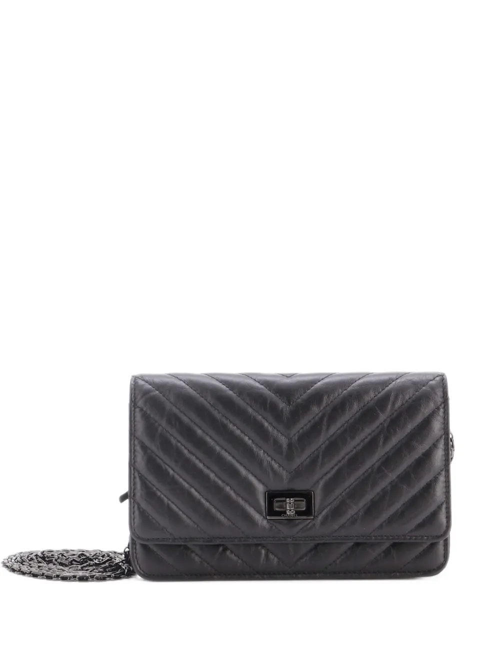 CHANEL Pre-Owned So Black Reissue 2.55 Umhängetasche aus gestepptem Kalbsleder - Schwarz