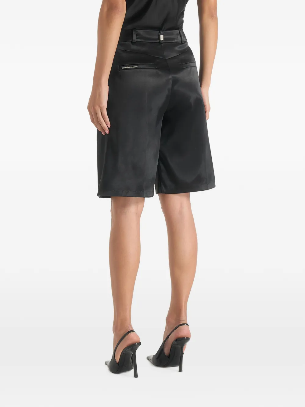 Manière De Voir Lorette satijnen shorts met plooien Zwart
