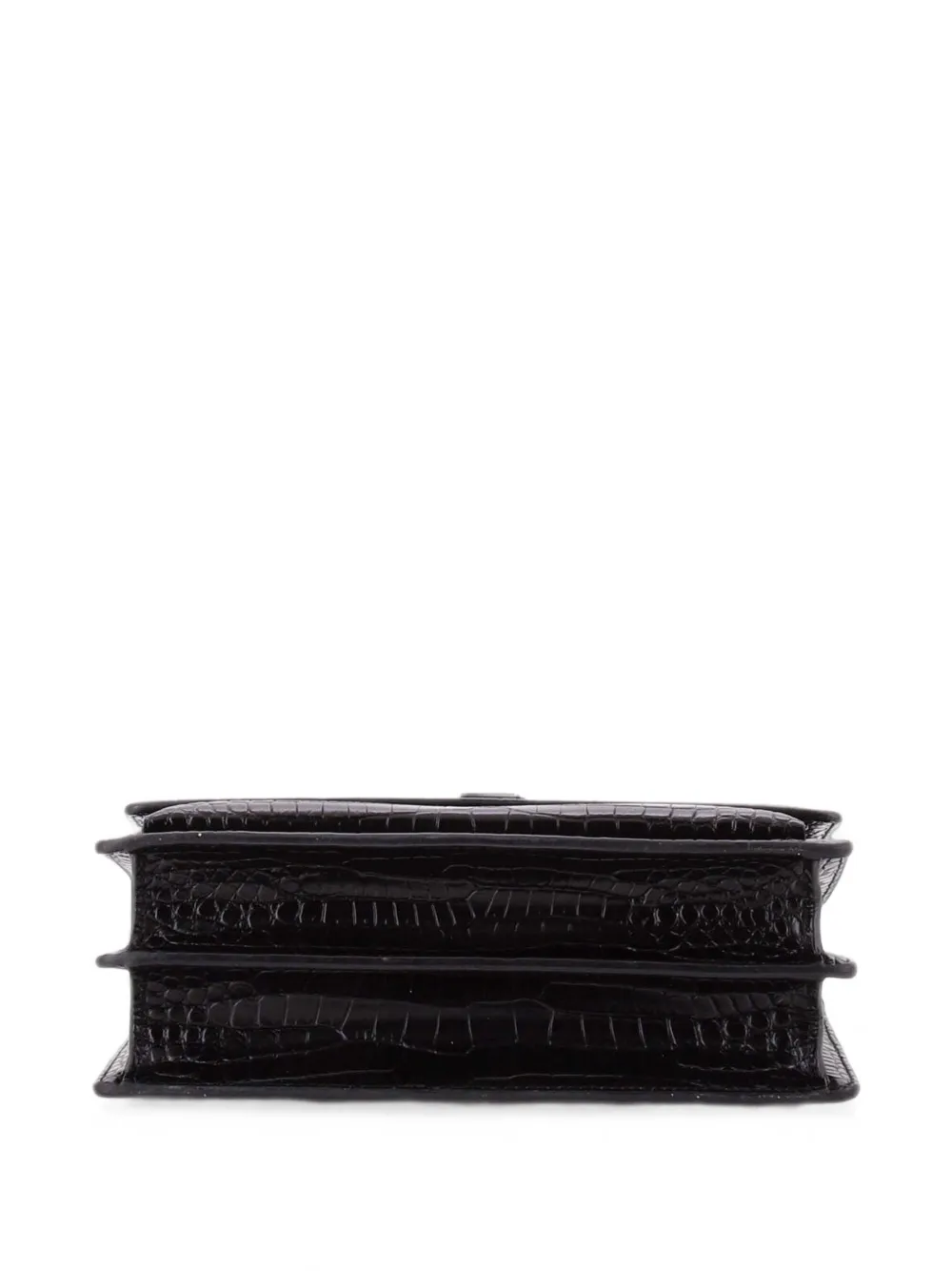 Saint Laurent Pre-Owned Sunset Crocodile Embossed Leather Medium crossbody bag - Nero