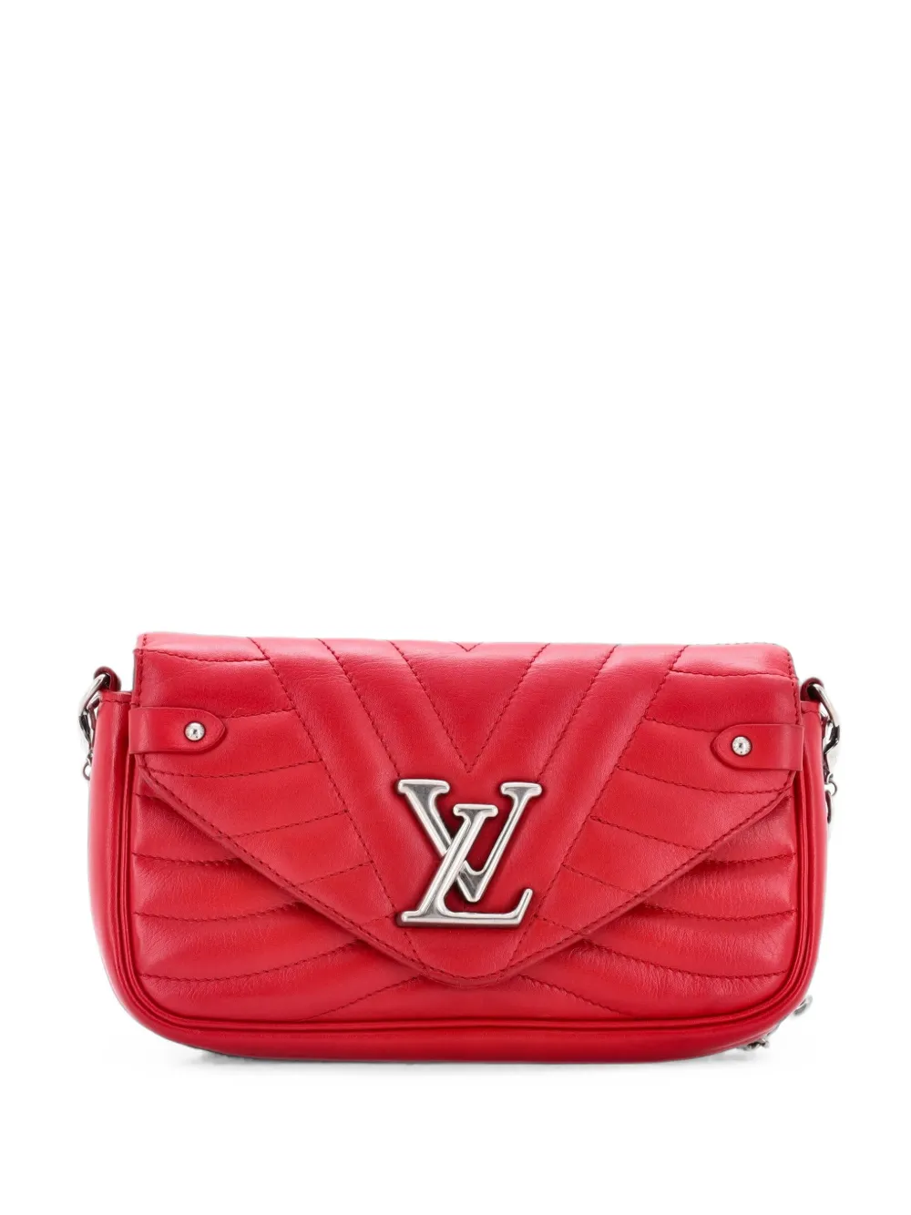 Louis Vuitton Pre-Owned New Wave Chain Pochette Quilted Leather clutch bag - Rosso
