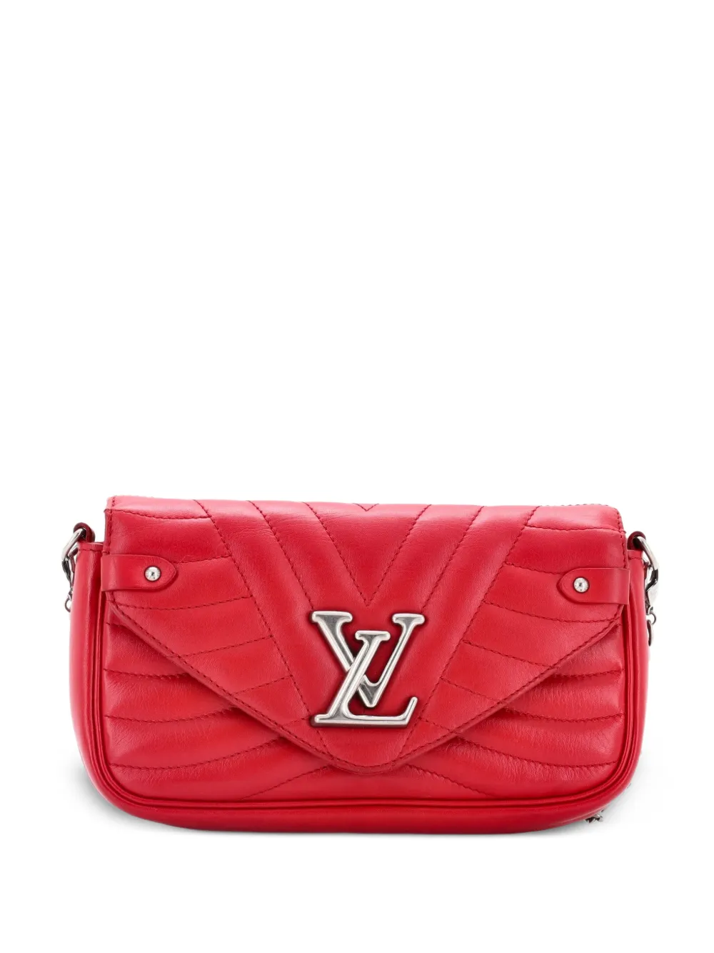 Louis Vuitton Pre-Owned New Wave Chain Pochette Quilted Leather clutch bag - Rosso