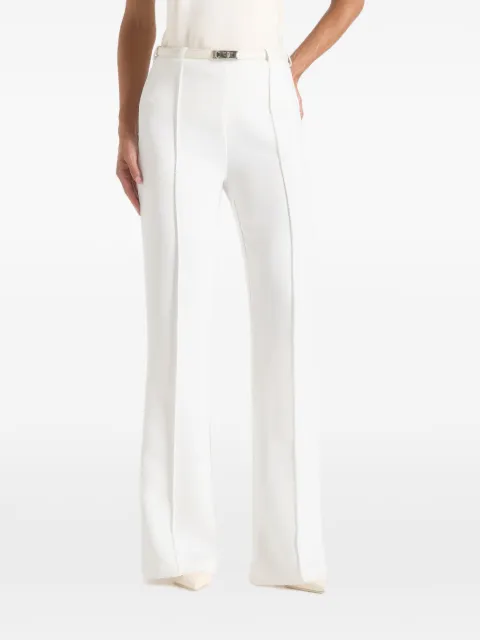 Manière De Voir Quinn in white high-waisted belted fit & flare trousers