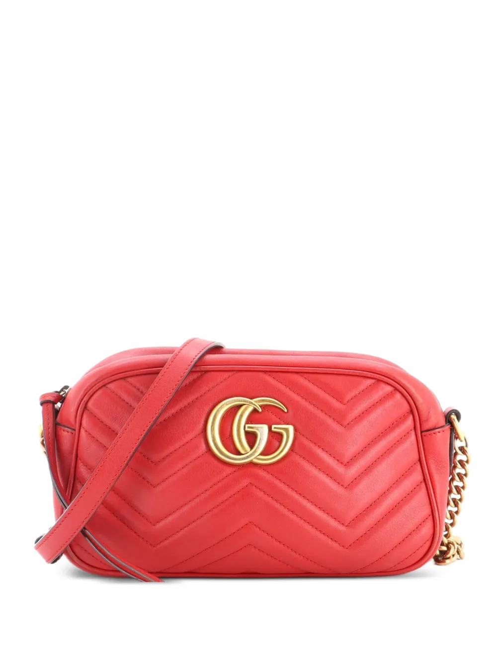 Gucci Pre-Owned Borsa a tracolla GG Marmont piccola in pelle matelassé - Rosso