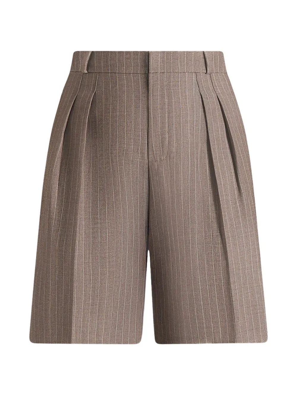 Manière De Voir Shorts gessati con pieghe - Marrone